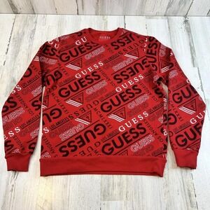 Guess Los Angeles Vintage Women's Red Logo Sweatshirt Crewneck Pullover Size S